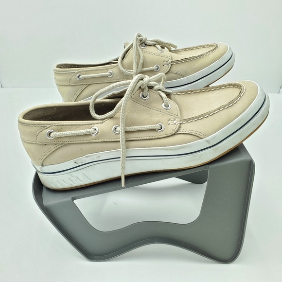 Sperry Top Sider Tan White Boat Shoes Mens sz 9M - Picture 7 of 8